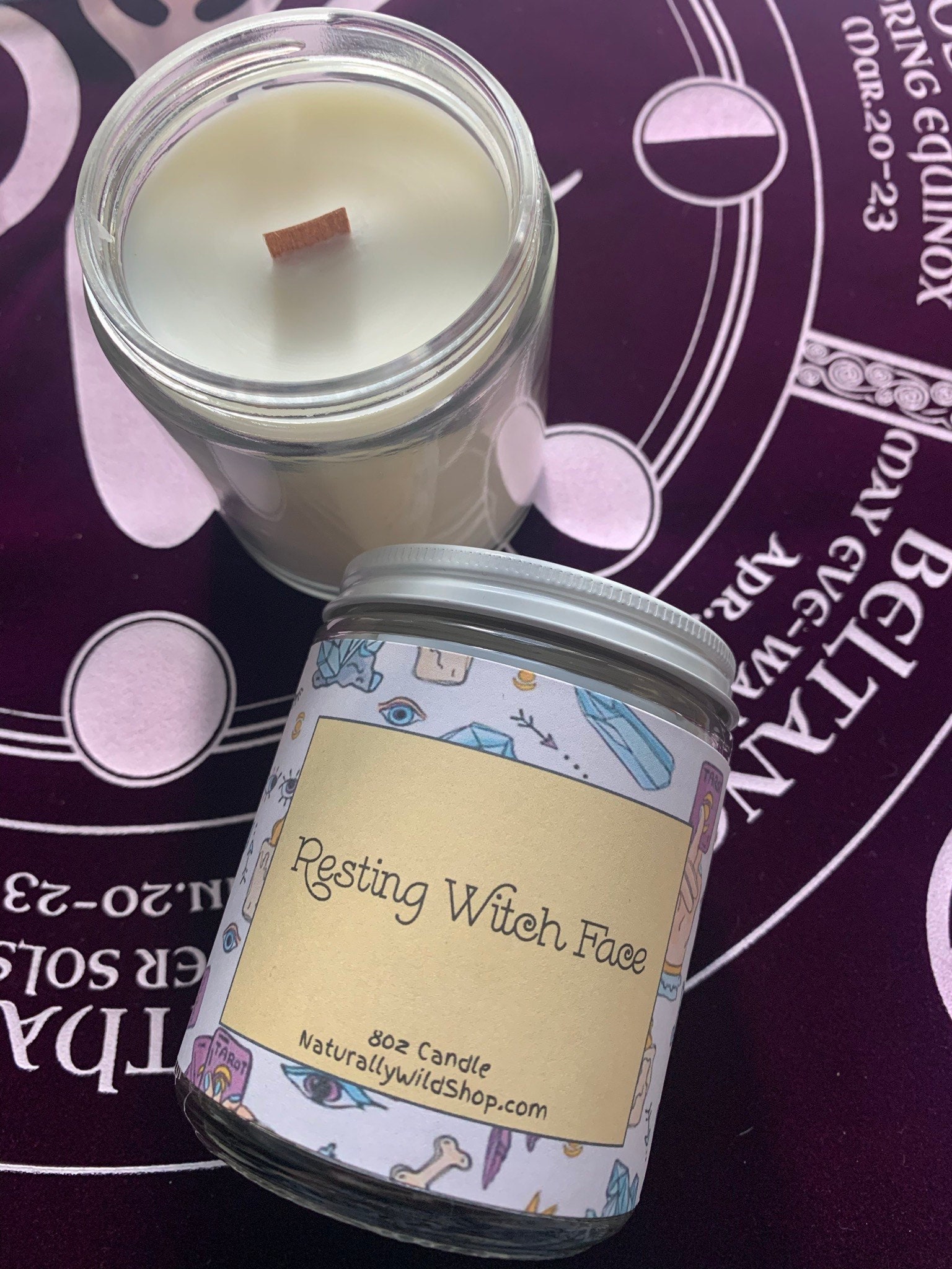 Sassy Witchy Wood Wick Candles - Harvest Moon - Sage Leaf ...