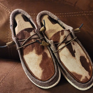 Custom Cow Print Royal Hey Dudes