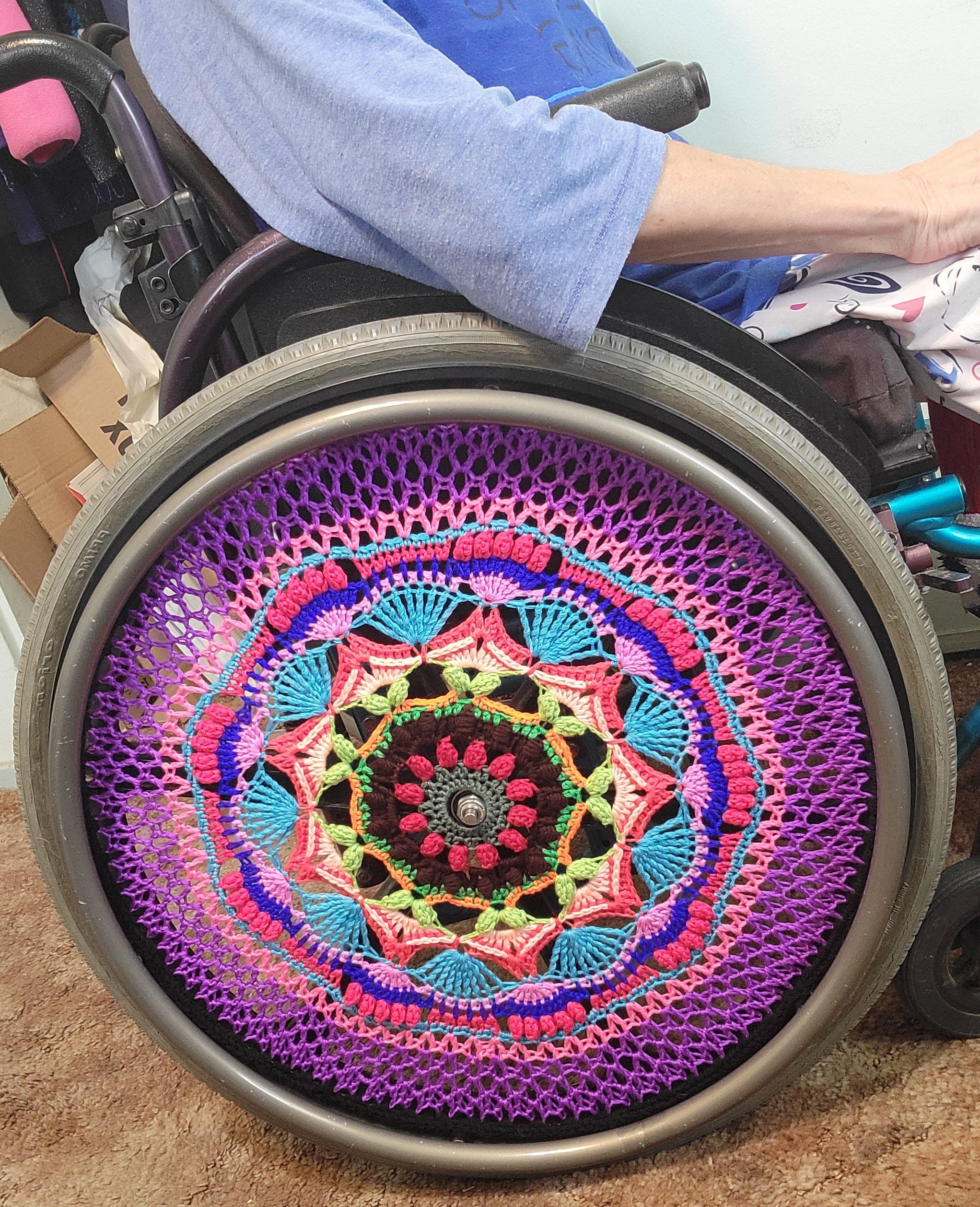 Crochet Wheelchair Wheel Cover Pattern: Mandala Design (PDF Digital) - Etsy
