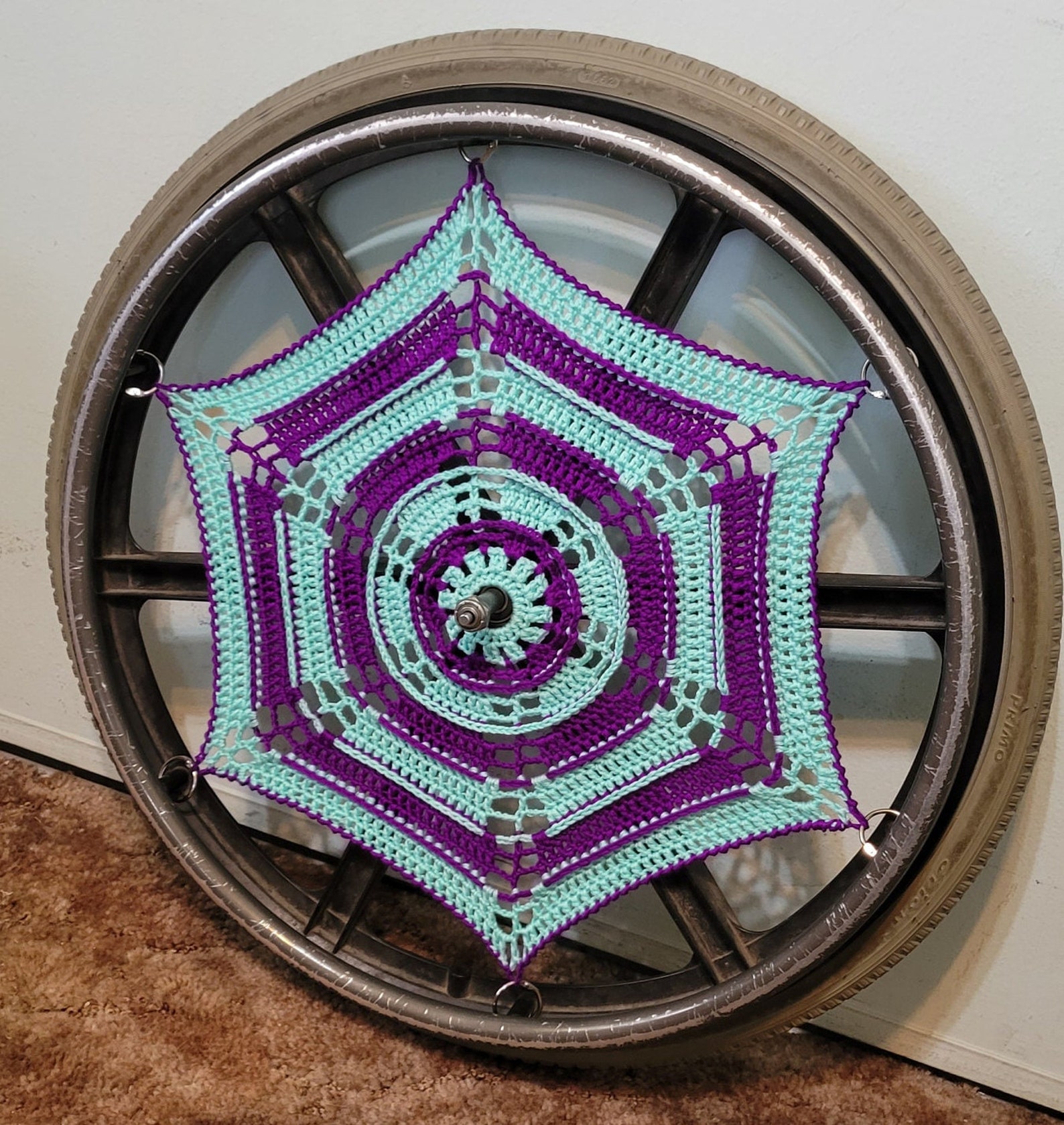 Pattern Kmy Crochet Wheelchair Wheel Cover Pattern, Mandala Wheel Fractal (PDF ...