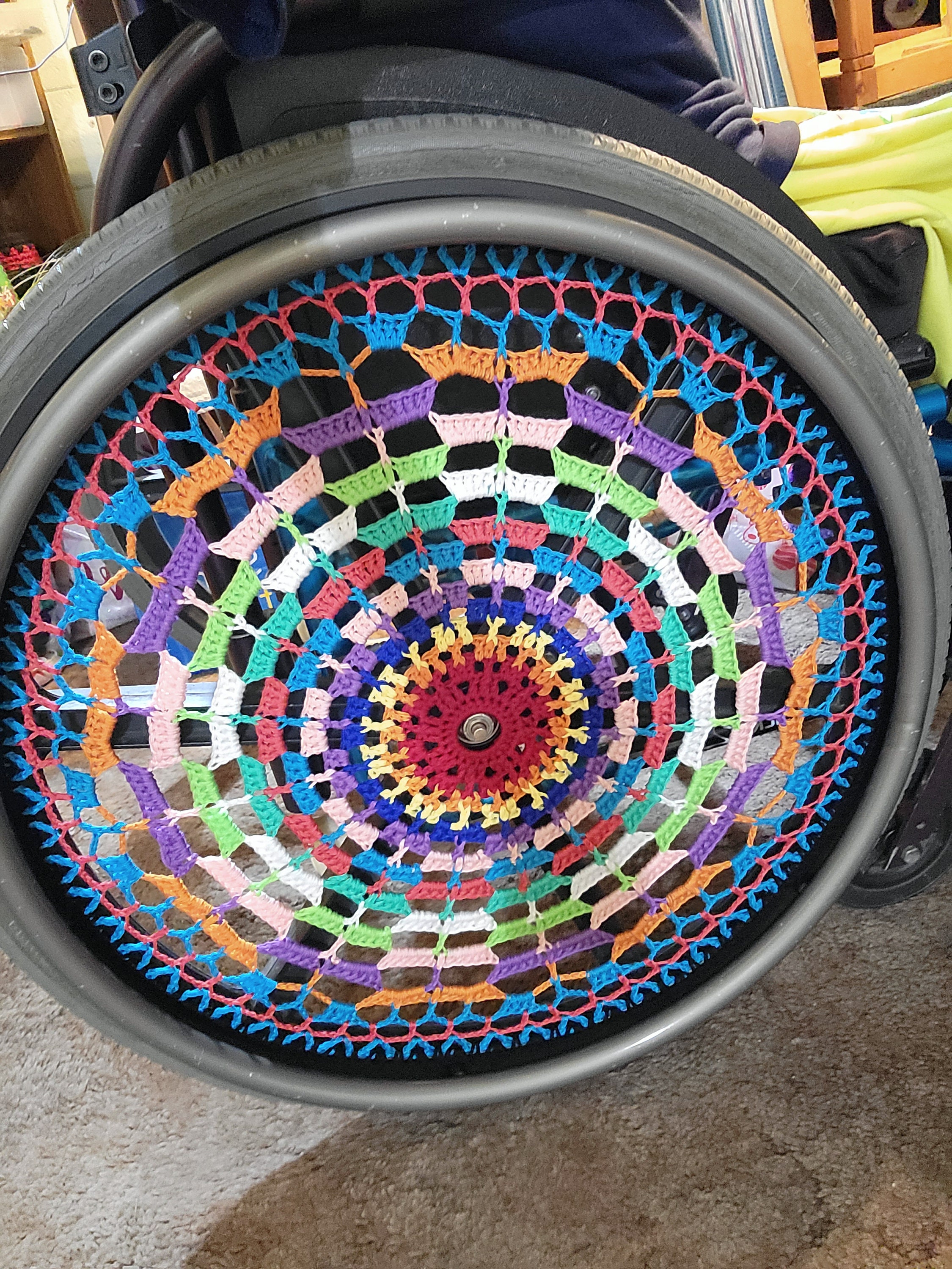 Wheel Crochet Pattern Crochet Wheelchair Wheel Cover Pattern, Mandala Fractal Design (PDF ...