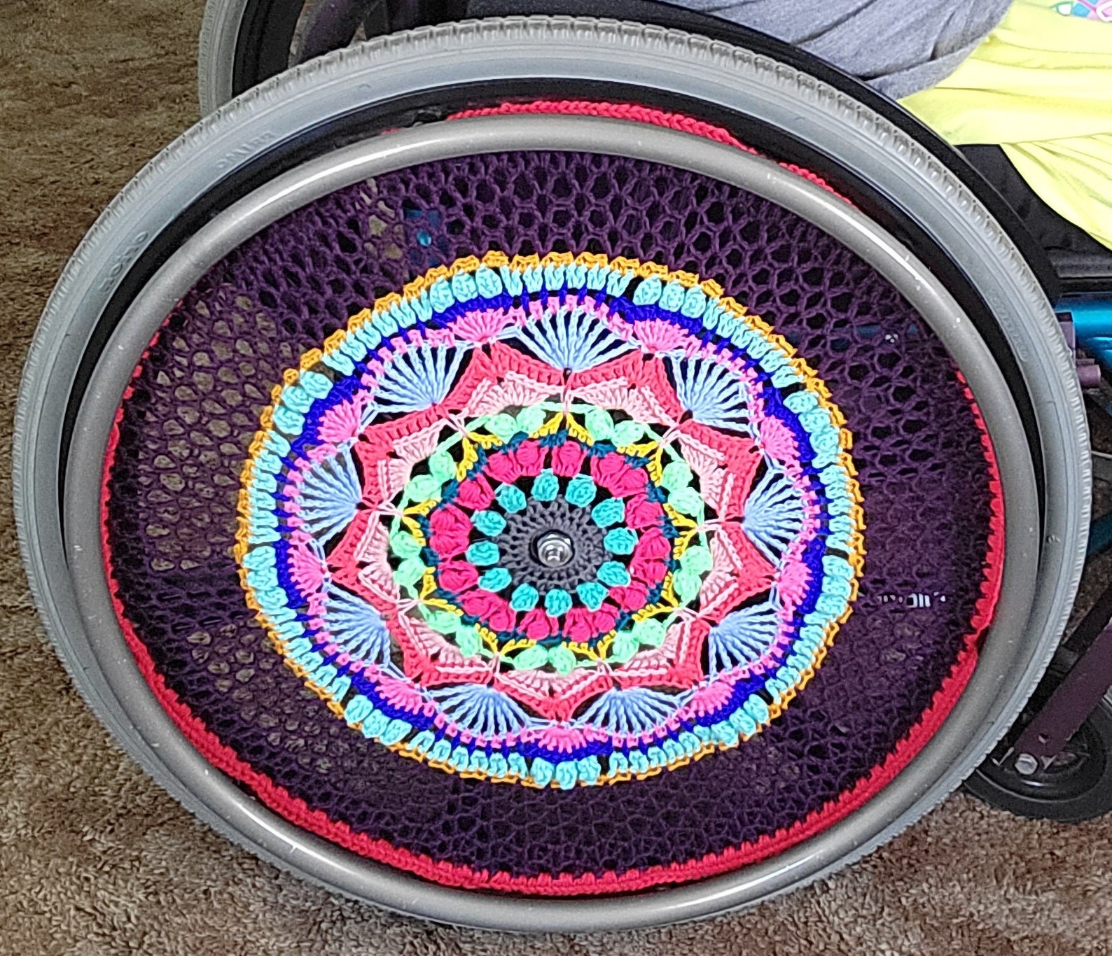 Crochet Wheelchair Wheel Cover Pattern, Mandala Decoration (PDF Digital ...