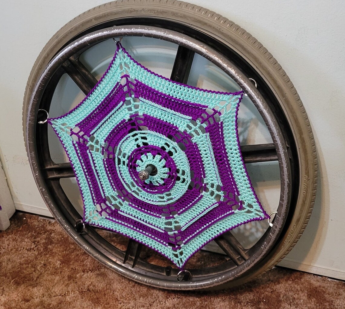 Wheel Crochet Pattern Crochet Wheelchair Wheel Cover Pattern, Mandala Wheel Fractal (PDF ...
