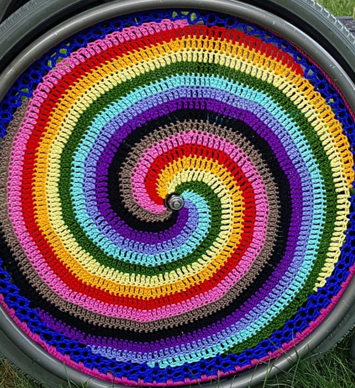 Wheel Crochet Pattern Crochet Wheelchair Wheel Cover Pattern, Mandala Wheel Fractal (PDF ...