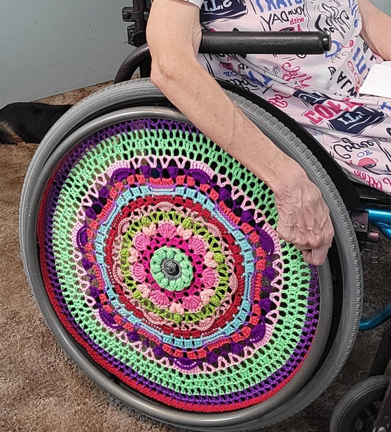 PDF DIGITAL Crochet Pattern Wheelchair Wheel Cover Gift for Wheelchair  Friend Wheelchair Decoration Crochet Wheel Mandala Wheel Fractal Snap 