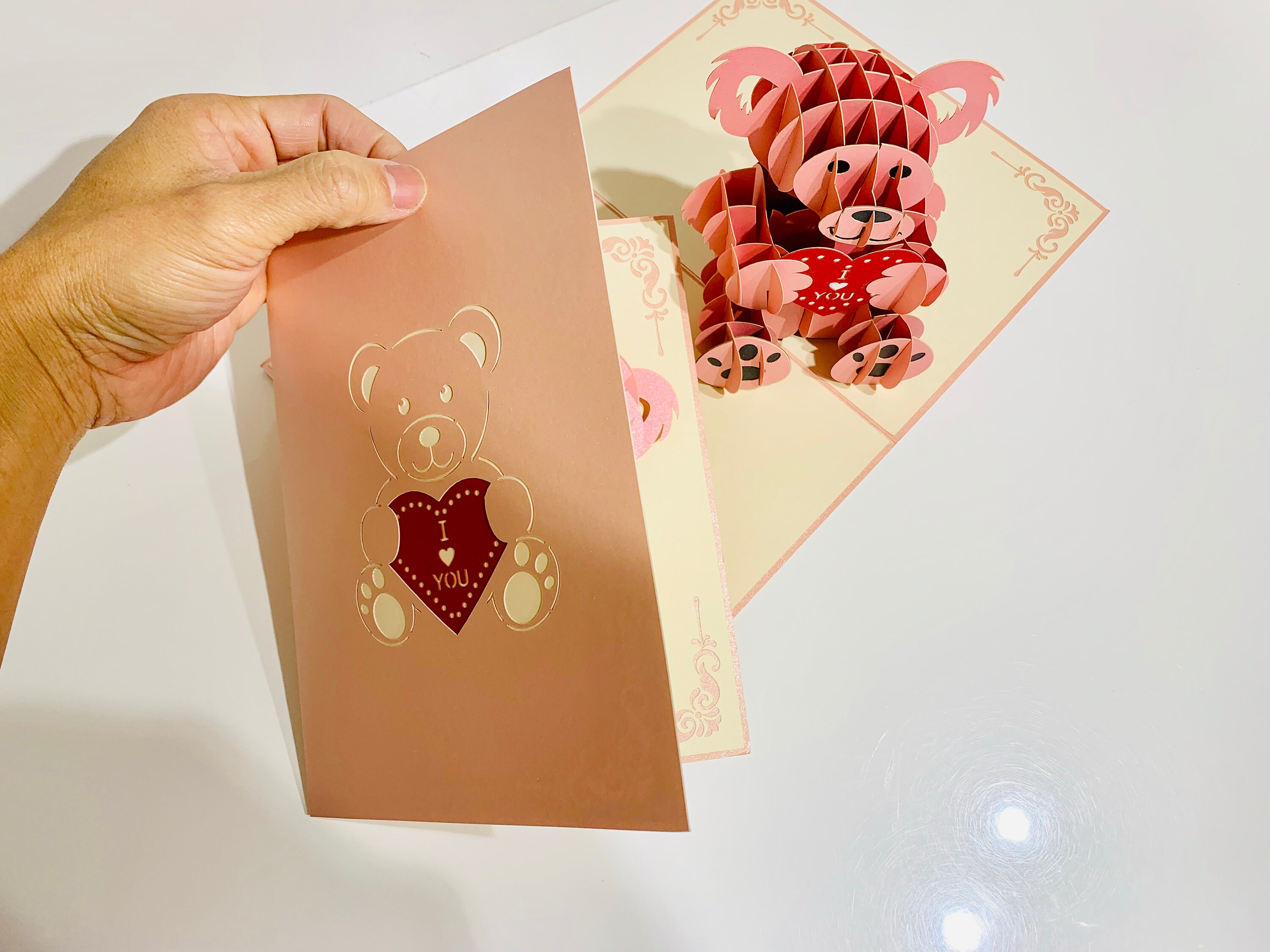 Super Cute Pink Love Teddy Bear - Created by Origami Pop Cards Sydney ...