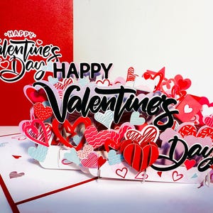 Szczęśliwych Walentynek - Love Heart Garden Stake - 3D Pop Up Kartka z Pozdrowieniami Ręcznie Robiona z Miłością - SKLEP Online https://origamipopcards.com/