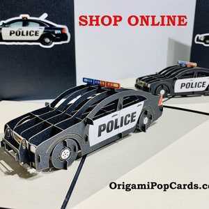 Super Coole Polizei Auto Karte - Erstellt von Origami Pop Cards Sydney Australia - 3D Papier Pop Up Karten - OrigamiPopCards.com Hand Made With Love