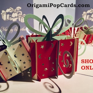 Graue Dreifache Geburtstagsgeschenk Karte - erstellt von Origami Pop Cards Sydney - 3D Papier Pop Up Karten - OrigamiPopCards.com Hand Made With Love