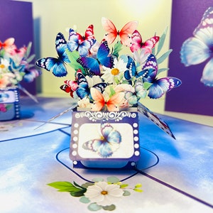 Gorgeous Magic Flying Butterfly Gift Box 3D Pop Up Greeting Card Happy Birthday Thank You Wedding Shop Online https://origamipopcards.com/