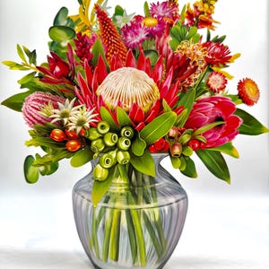 Blooming Australia pop-up Australische inheemse bloemboeket ziekenhuis Allergievriendelijk origami pop-kaarten Shop op https://origamipopcards.com/