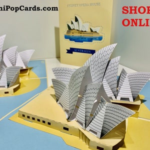Sensationelle Opernhaus Sydney Australien Karte - Original von Origami Pop Cards - 3D Magical Paper Pop Up Cards - Sydney Australia