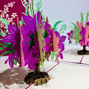 Pink & Purple Wild Flower Bouquet Card - Created by Origami Pop Cards ...