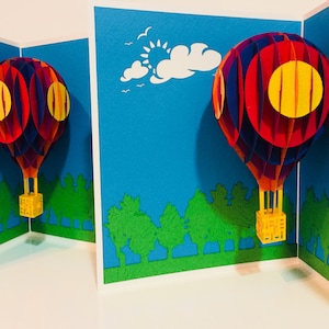 Amazing Hot Air Balloon White Cover - Origami Pop Cards - 3D Pop Up Greeting Card Happy Birthday Shop Online https://origamipopcards.com/