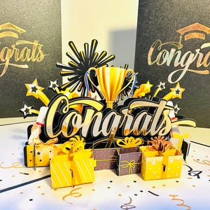 CONGRATULAZIONI Perfette per qualsiasi occasione di congratulazioni Biglietto di auguri pop-up fatto a mano con amore Acquista online https://origamipopcards.com/