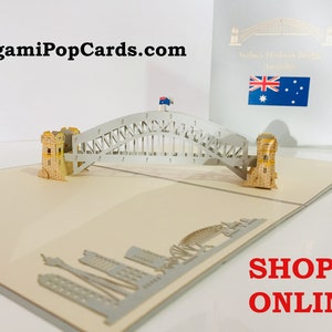 Sydney Hafen Brücke Karte - Erstellt von Origami Pop Cards Sydney Australien 3D Papier Pop Up Karten - OrigamiPopCards.com Hand Made with Love