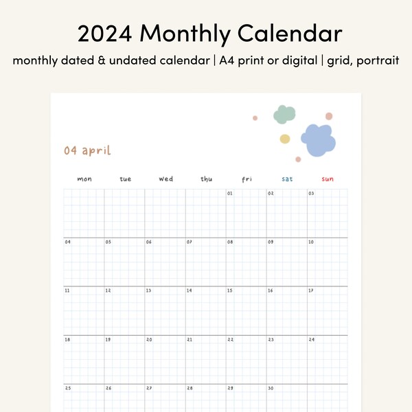 Korean Aesthetic Calendar Etsy Canada