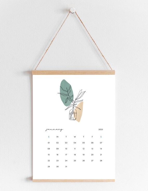 Purchase Calendar 2023 2022-2023 Minimalist Printable Calendar Botanical Minimal | Etsy India