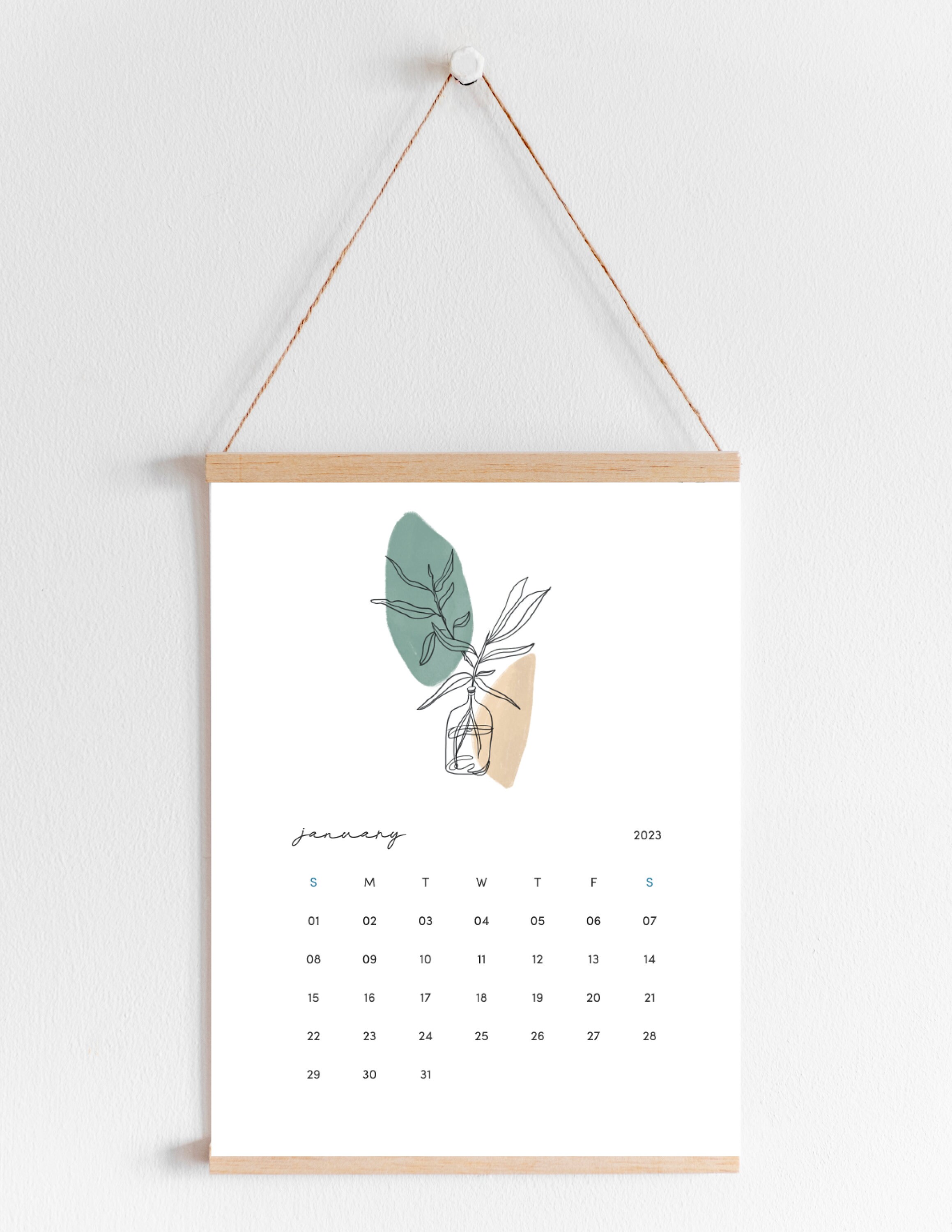 Uo Calendar 2023 2022-2023 Minimalist Printable Calendar Botanical Minimal | Etsy Australia