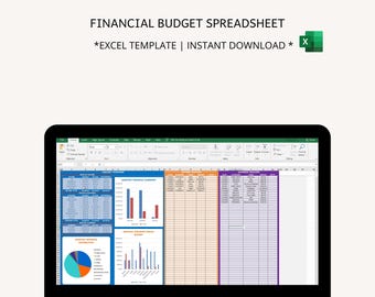 Monthly Budget Planner and Tracker, 12 months, Excel Template, income tracker, expense tracker, financial summary