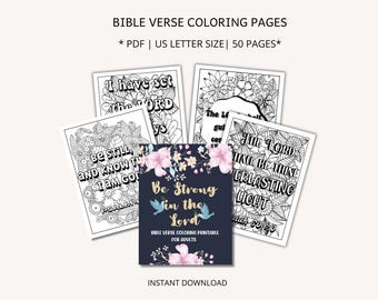 50 Bible Verse Coloring Page | Christian Mindfulness Printable | Scripture Reflection Self-Care Activity