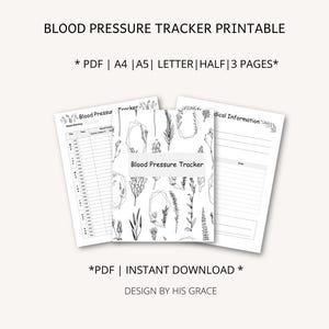Blood Pressure Tracker: monitor your blood pressure, US Letter Size/Half Letter Size/A4 Size/A5 Size