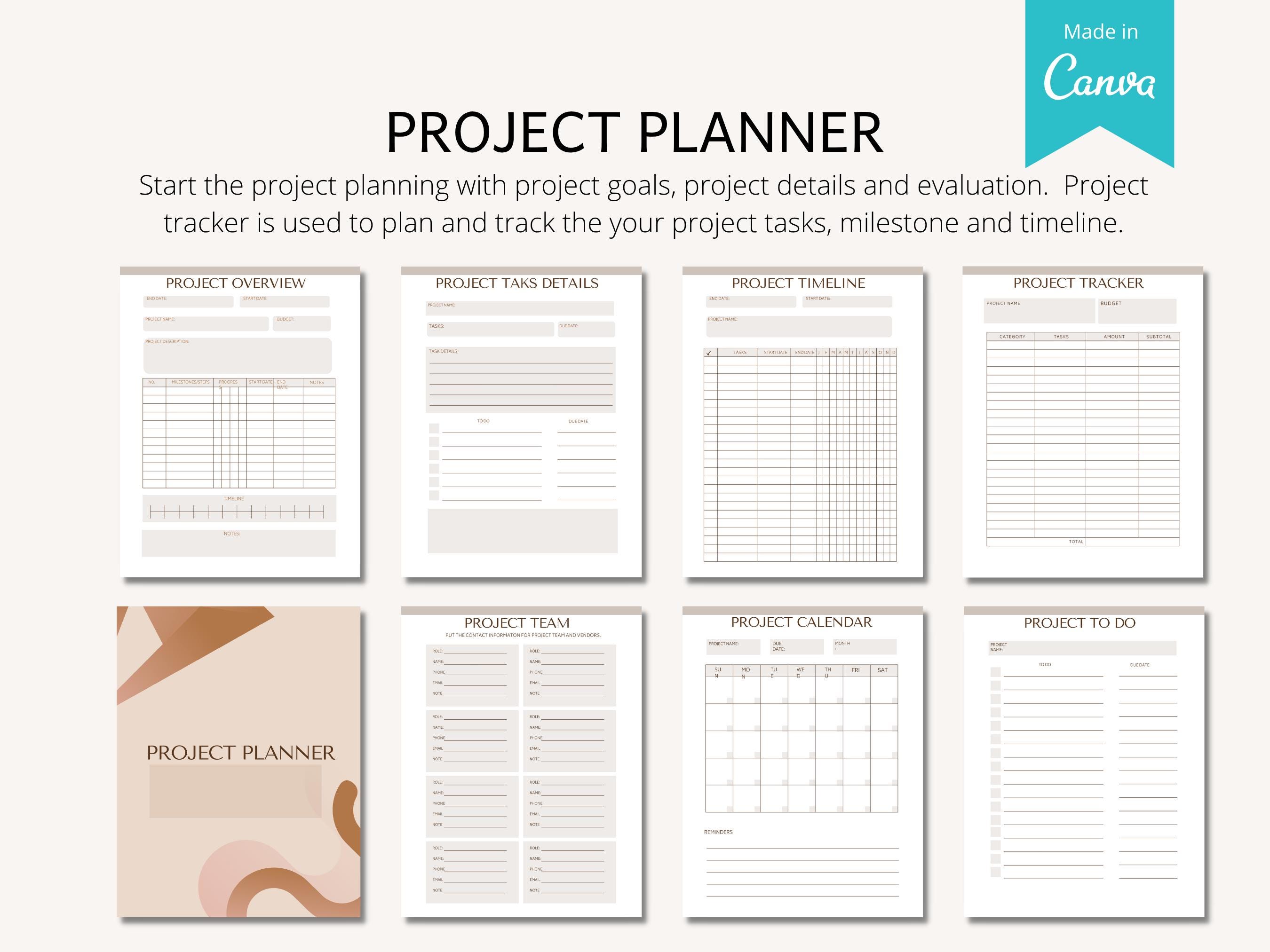Editable Canva Planner Bundle: Project & Productivity Templates (US ...