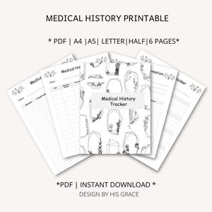 Medical History Tracker, Medical Visit Log, US Letter Size/Half Letter Size/A4 Size/A5 Size