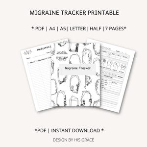 Migraine Tracker Printable: Symptom & Headache Journal (A5, A4, Letter Sizes) (PDF Download