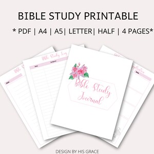 Bible Study Journal Printable | Christian Planner Printable |A4/A5/Half & Letter Size;