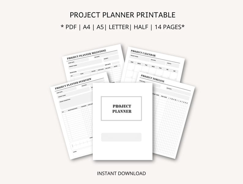 Project Planner Printable: Project Manager Printable to Plan & Track ...