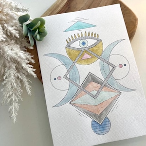 ANGST/SORGEN, Schwingungssymbol, energetisches Malen, heilige Geometrie, Zeichnung, Schwingungskunst, energetisches Heilen, Manifestation
