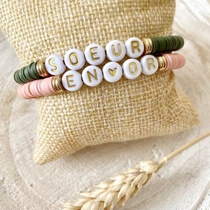 Bracelet en perles HEISHI personnalisé, idée cadeau, bracelet femme, bracelet perles, bracelet prénom, bracelet mantra, cadeau personnalisé image 5