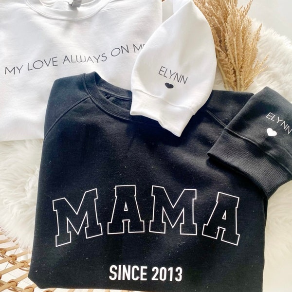 Sweat-shirt personnalisé MAMA, sweat unisexe, cadeau personnalisé, prénoms enfants sur sweat, pour elle, pour lui, sweat maman, sweat papa
