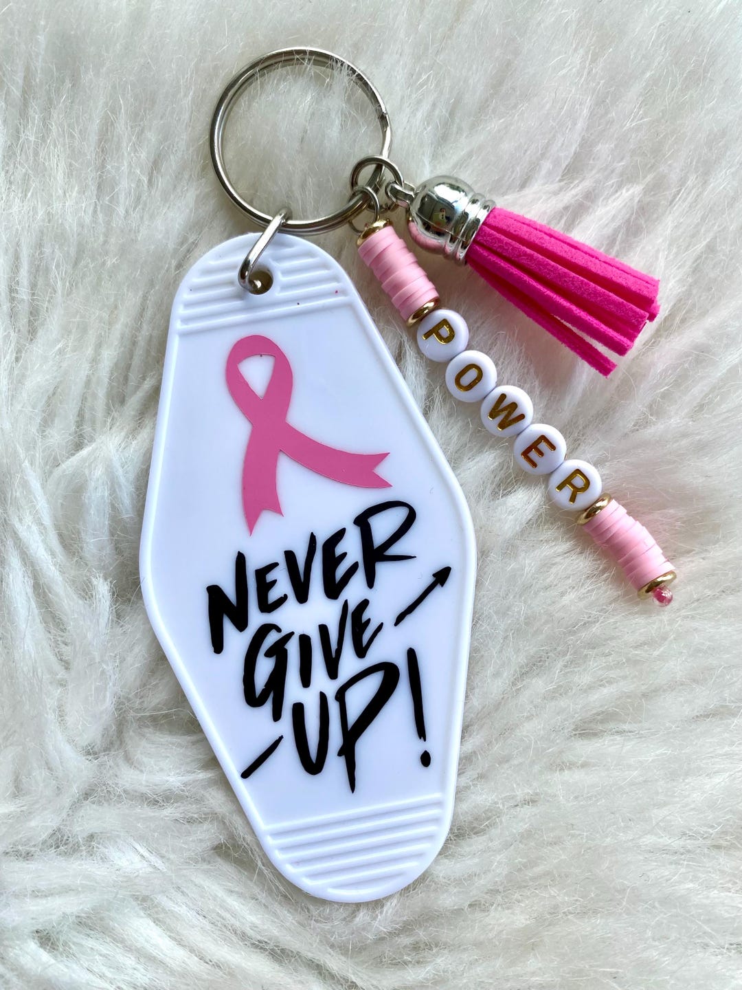 BMGRKYQX 5pcs Porte-Clés Octobre Rose Ruban,Cancer Du Sein Porte