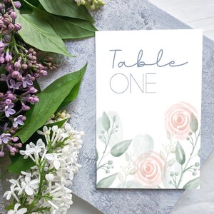 Simple Floral Table Numbers 1-12 | digital download, boho, floral, flowers, simple, wedding decor, table decor, wedding breakfast