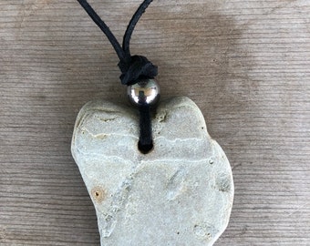 Small Silver Pebble Choker Hagstone Necklace