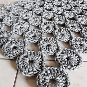 Alfombra de ganchillo rectangular gris. Alfombra de área. | Etsy