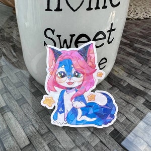 Kat Furry Chibi Fox Holo Stickers