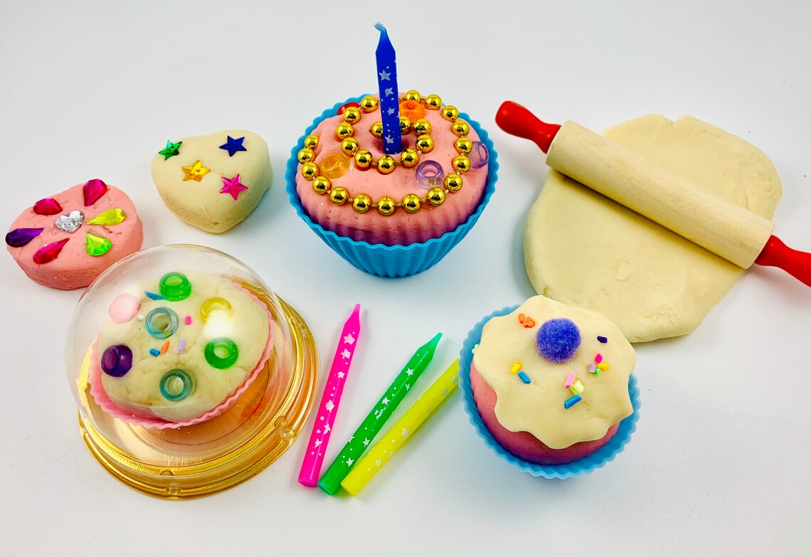 Baking Play Dough Kit Cupcake Play Dough Kit Birthday Play Etsy