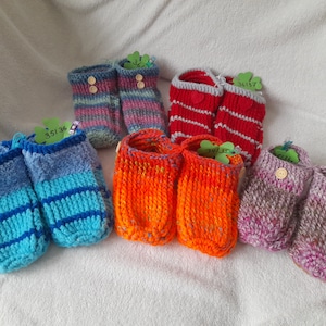 Hut shoes - slippers - crocheted - cozy warm - wool - handmade - children&#39;s sizes 34-37
