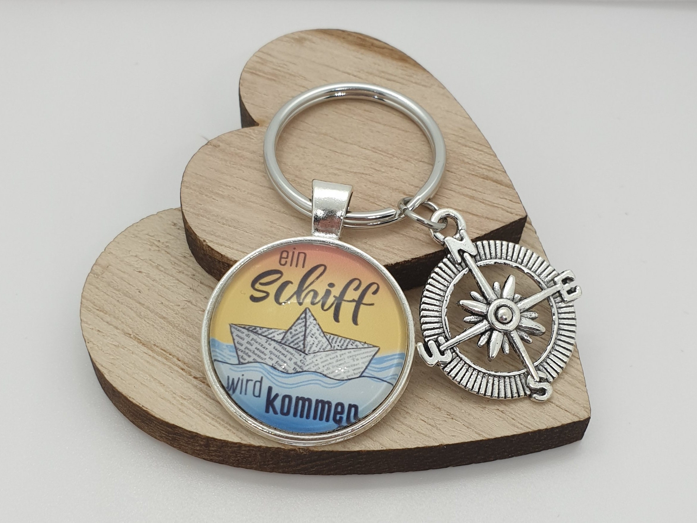 Segelboot Schlüsselanhänger – Silberfarben, Geschenk Für Segler & Kapitäne