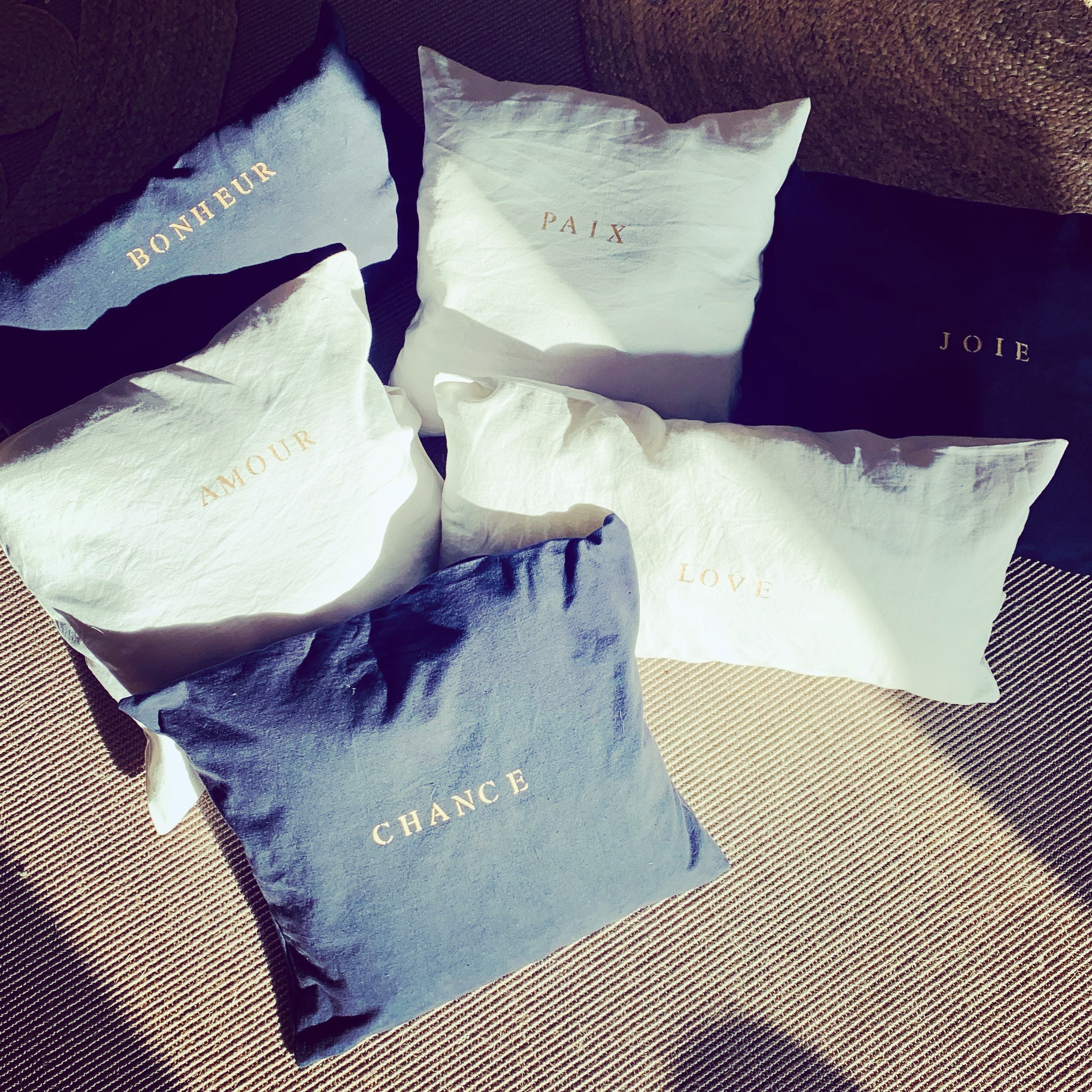 Coussin Recyclé Blanc Love