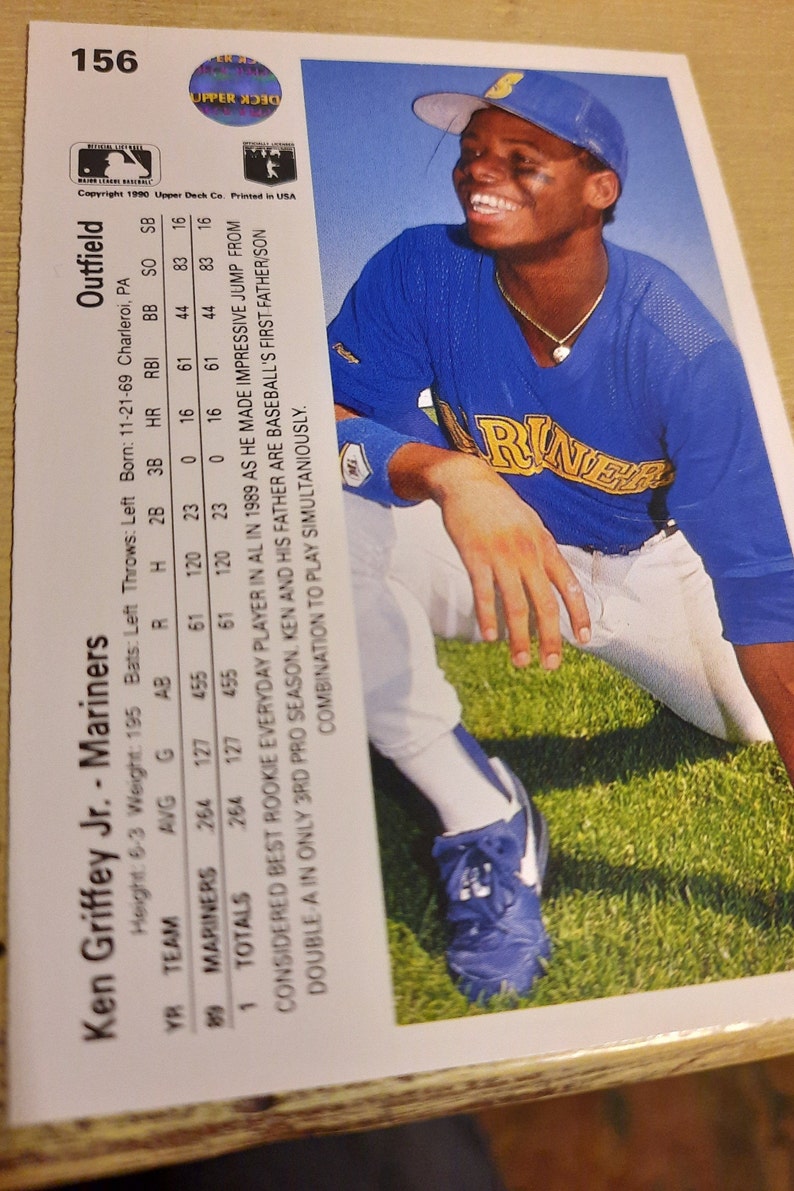 Ken Griffey Jr Error Card 1990 Upper Deck 156 Simultaneously Etsy
