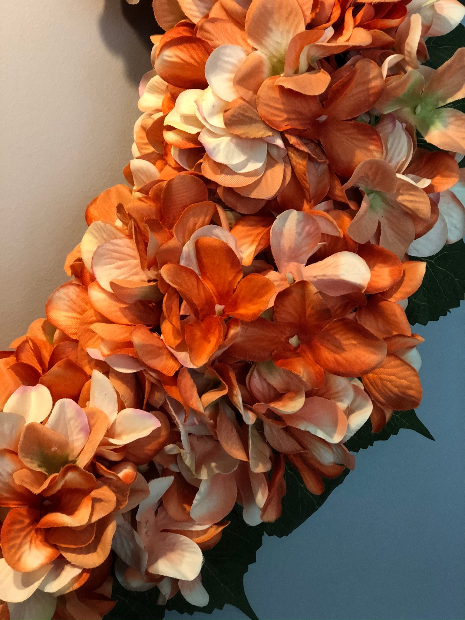 Oversized 30 inches Bright Orange Hydrangea Wreath Etsy