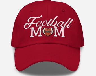 Football Mom Heart Embroidered hat