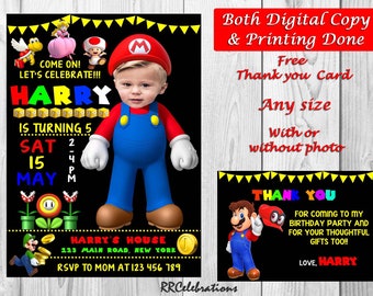 Mario Invitations Etsy Mario Invitations Etsy