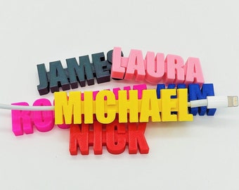 Personalized USB cable with name / Phone accessories / Ipad / Apple / gift / USB cable / name tag / Clip / Personalized gift