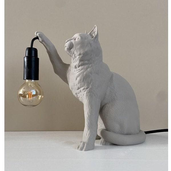 Lámpara 3D gato sentado / Lámpara de animales / Animales / Decoración / Diseño / Decoración del hogar / Lámpara de mesa / Tendencias / Gato / Interior / Decoración del hogar