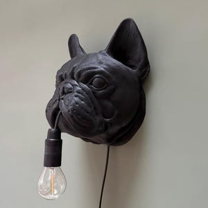 French Bulldog Wall Lamp - Unique Head Lamp for Dog Lovers - Frenchie - Modern Wall Decoration for Living Room or Bedroom